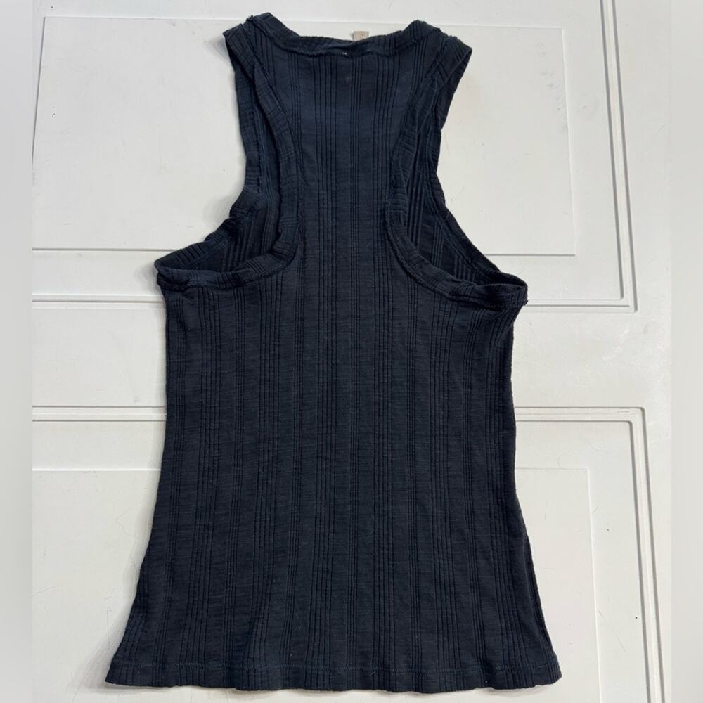 Anthropologie Pilcro Women’s Cotton Blend Black Ribbed Racerback Stretch Tank XS - Picture 5 of 5